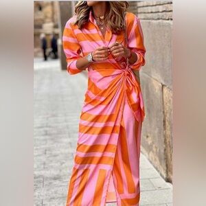 Women’s Colorful Wrap Dress - Perfect for Spring & Summer - Size Small